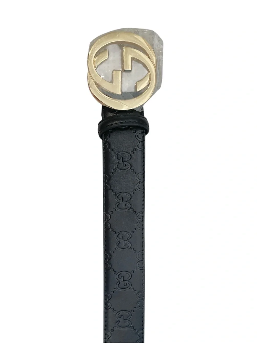 🖤 Unisex Black Leather Belt with Gold-Tone Buckle 🖤